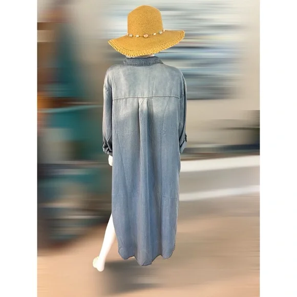 UNBRANDED Cute washed out denim blue tunic dress sz 1X 2X 3X - Picture 3 of 5